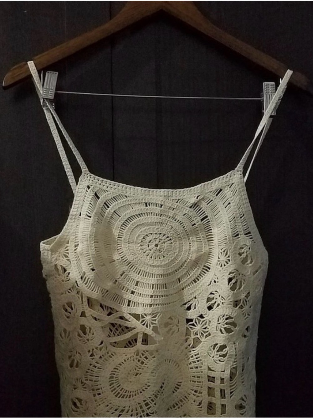 Zara Crochet Spaghetti Strap Camisole in Cream - Picture 3 of 4